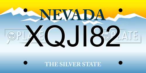 XQJI82 Nevada License Plate