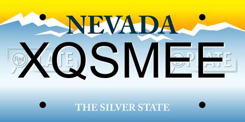 XQSMEE Nevada License Plate
