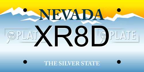 XR8D Nevada License Plate