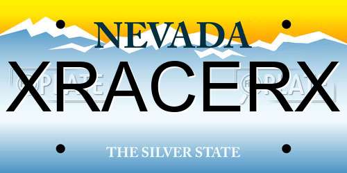 XRACERX Nevada License Plate