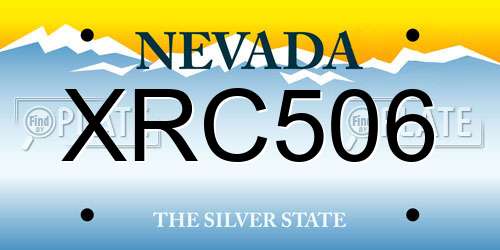 XRC506 Nevada License Plate