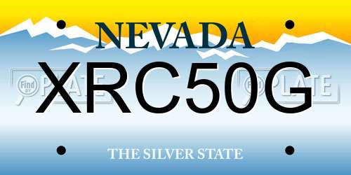 XRC50G Nevada License Plate