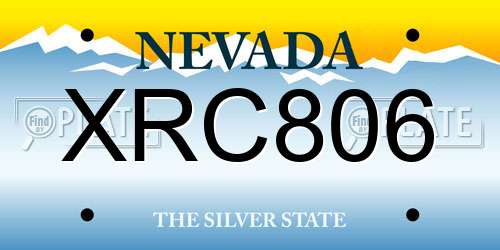 XRC806 Nevada License Plate