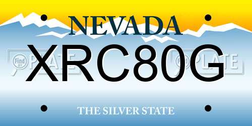 XRC80G Nevada License Plate