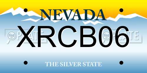 XRCB06 Nevada License Plate