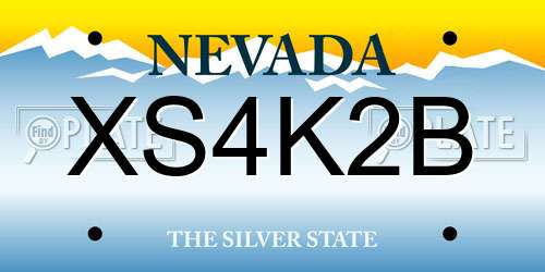 XS4K2B Nevada License Plate
