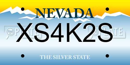 XS4K2S Nevada License Plate