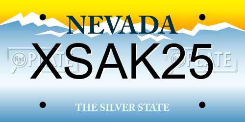 XSAK25 Nevada License Plate
