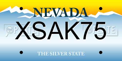 XSAK75 Nevada License Plate