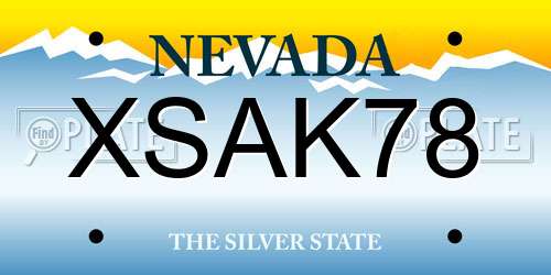 XSAK78 Nevada License Plate