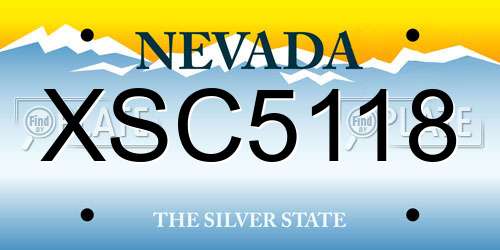 XSC5118 Nevada License Plate