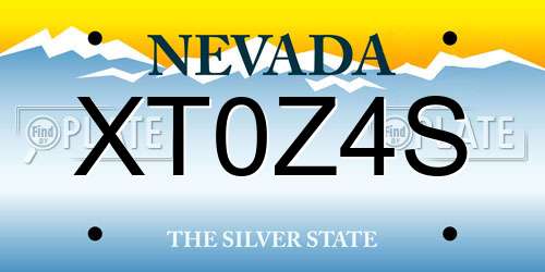 XT0Z4S Nevada License Plate