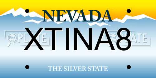 XTINA8 Nevada License Plate