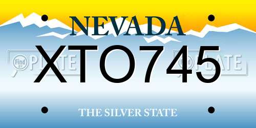 XTO745 Nevada License Plate