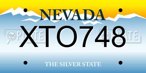 XTO748 Nevada License Plate