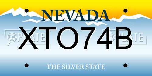 XTO74B Nevada License Plate