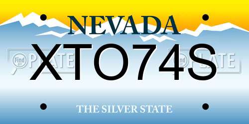 XTO74S Nevada License Plate
