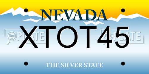 XTOT45 Nevada License Plate