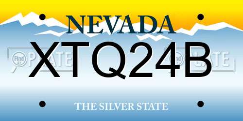 XTQ24B Nevada License Plate