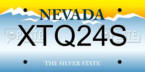 XTQ24S Nevada License Plate