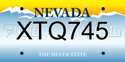 XTQ745 Nevada License Plate
