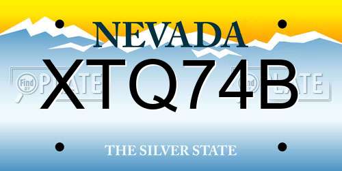 XTQ74B Nevada License Plate