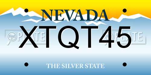 XTQT45 Nevada License Plate