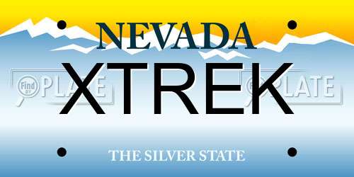 XTREK Nevada License Plate