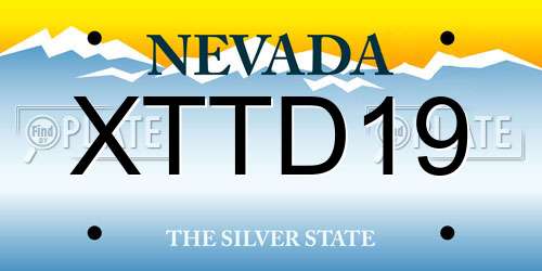 XTTD19 Nevada License Plate
