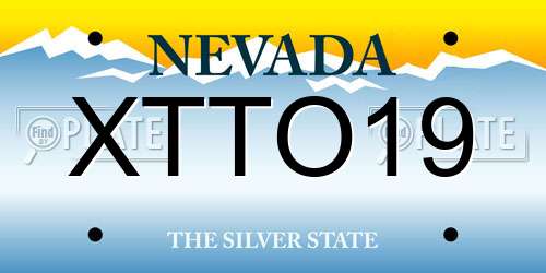 XTTO19 Nevada License Plate
