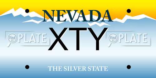 XTY Nevada License Plate