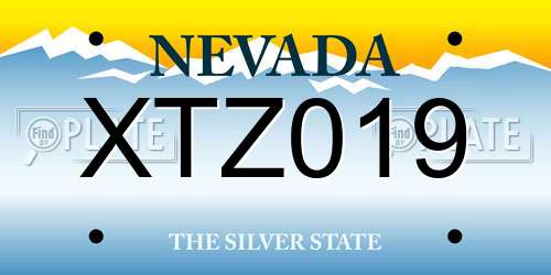 XTZ019 Nevada License Plate