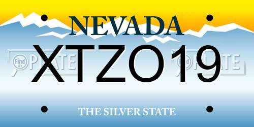 XTZO19 Nevada License Plate
