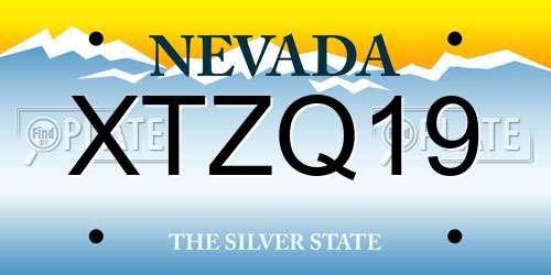 XTZQ19 Nevada License Plate
