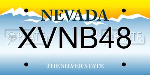 XVNB48 Nevada License Plate