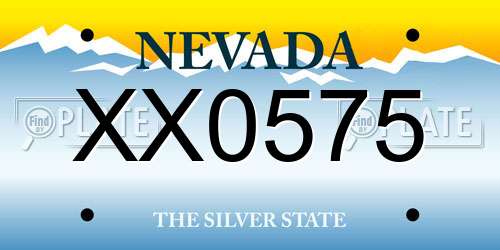 XX0575 Nevada License Plate