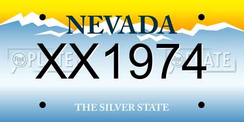 XX1974 Nevada License Plate
