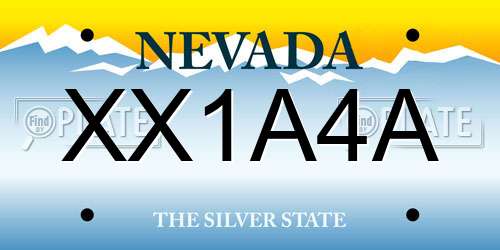 XX1A4A Nevada License Plate