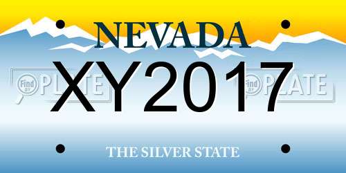 XY2017 Nevada License Plate