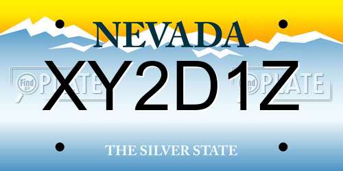 XY2D1Z Nevada License Plate