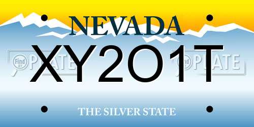 XY2O1T Nevada License Plate