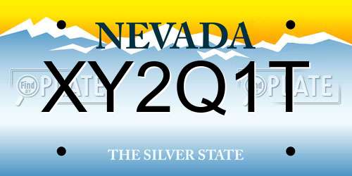 XY2Q1T Nevada License Plate