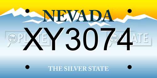 XY3074 Nevada License Plate