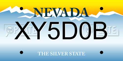 XY5D0B Nevada License Plate