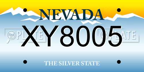 XY8005 Nevada License Plate