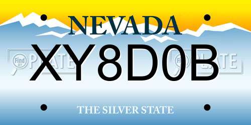 XY8D0B Nevada License Plate