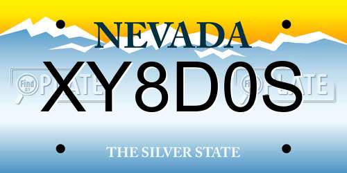 XY8D0S Nevada License Plate