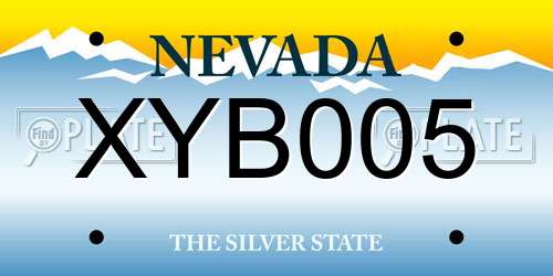 XYB005 Nevada License Plate