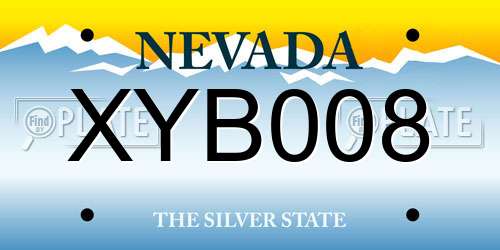 XYB008 Nevada License Plate