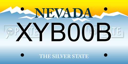 XYB00B Nevada License Plate